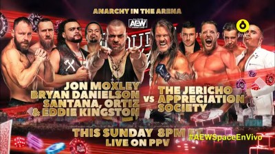 Eddie Kingston, Jon Moxley, Bryan Danielson, Santana y Ortiz Vs The Jericho Appreciation Society - Anarchy In The Arena - Double Or Nothing 2022