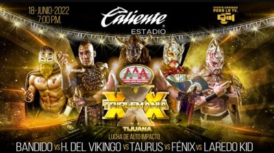 Laredo Kid Vs Taurus Vs El Hijo del Vikingo Vs Fénix Vs Bandido - Unificación de los Títulos Mundial Crucero y Latinoamericano de AAA - Triplemanía 30 Tijuana