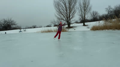 Patinando por el lago