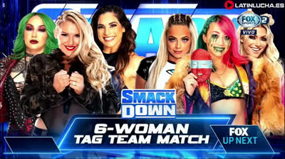 Asuka, Alexa Bliss y Liv Morgan Vs Raquel Rodriguez, Lacey Evans y Shotzi - SmackDown 01/07/2022