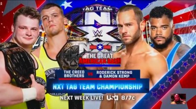 The Creed Brothers Vs Roderick Strong y Damon Kemp - Campeonatos en Parejas de NXT - NXT 2.0 Great American Bash 05/07/2022